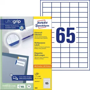 Avery Zweckform Etikety univerzálne 38x21,2mm Avery A4 100 hárkov