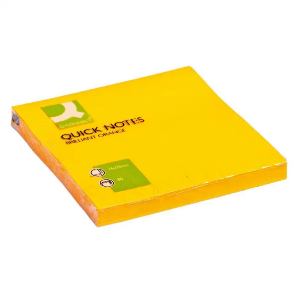 Bloček Q-CONNECT neónové 76x76mm oranžové