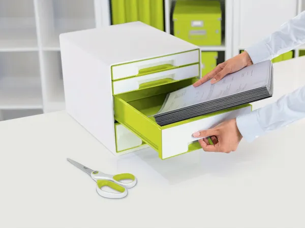 LEITZ Zásuvkový box Leitz WOW metalický zelený