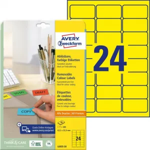 Avery Zweckform Etikety Avery odnímateľné 63,5x33,9 mm, žlté