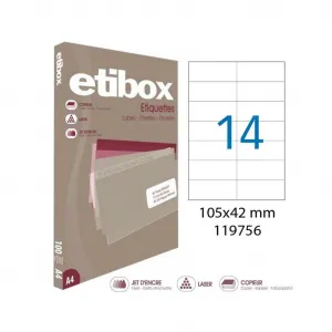 Agipa Etikety univerzálne 105x42,4mm Etibox A4 100 hárkov