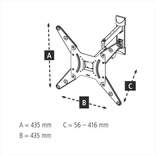 Hama nástenný držiak TV, pohyblivý (2 ramená), 400x400, 1*