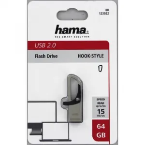 Hama flashPen "Hook-Style"  64 GB 15MB/s, šedý 85235110