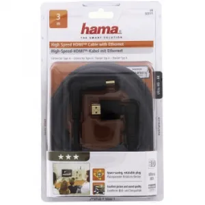 Hama HDMI kábel vidlica - vidlica, otočné vidlice (2 osi), pozlátený, 3*, 3 m 85444290