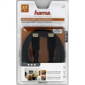 Hama HDMI kábel vidlica-vidlica, plochý, pozlátený, 3*, 1,5 m 85444290