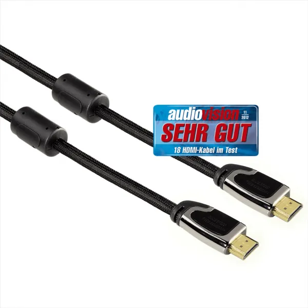 Hama HDMI kábel vidlica-vidlica, 5 m, pozlát., ferit. filtre, kovové vidlice, opletený,... 85444290