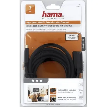 Hama HDMI predlžovací kábel vidlica-zásuvka, pozlátený, 3*, 3 m 85444290