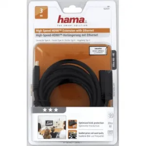 Hama HDMI predlžovací kábel vidlica-zásuvka, pozlátený, 3*, 3 m 85444290