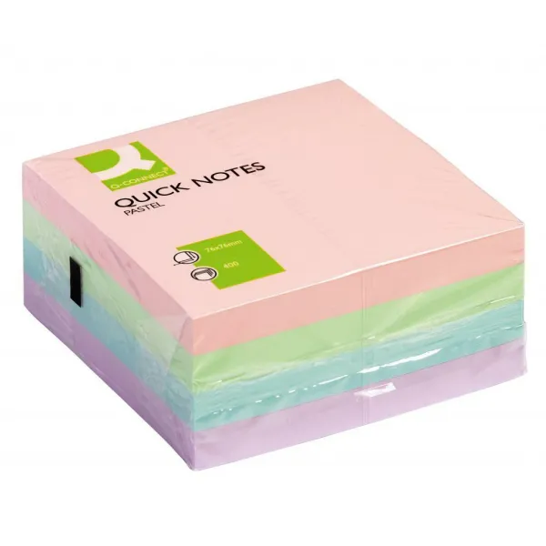 Q-CONNECT Bloček kocka Q-CONNECT 76x76mm 400l pastelová (QC001347)