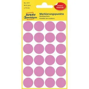 Avery Zweckform Etikety kruhové 18mm Avery ružové