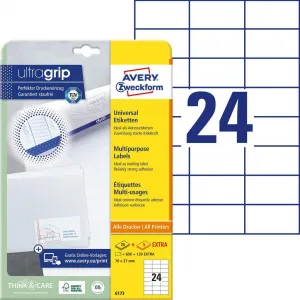 Avery Zweckform Etikety univerzálne 70x37mm Avery A4 25+5 hárkov