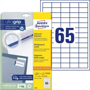 Avery Zweckform Etikety univerzálne 38x21,2mm Avery A4 25+5 hárkov