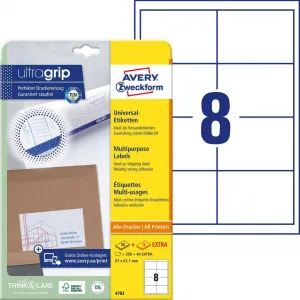 Avery Zweckform Etikety univerzálne 97x67,7mm Avery A4 25+5 hárkov