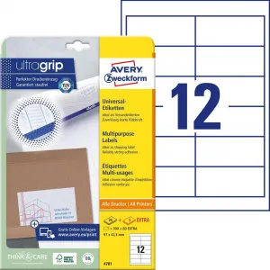 Avery Zweckform Etikety univerzálne 97x42,3mm Avery A4 25+5 hárkov