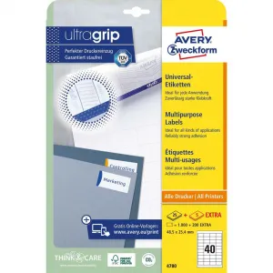 Avery Zweckform Etikety univerzálne 48,5x25,4mm Avery A4 25+5 hárkov