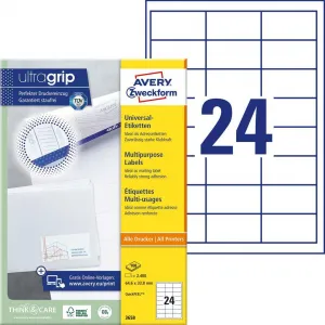 Avery Zweckform Etikety univerzálne 64,6x33,8mm Avery A4 100 hárkov