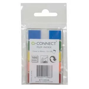 Záložky Q-CONNECT fóliové 12x43mm, 5x26 lístkov