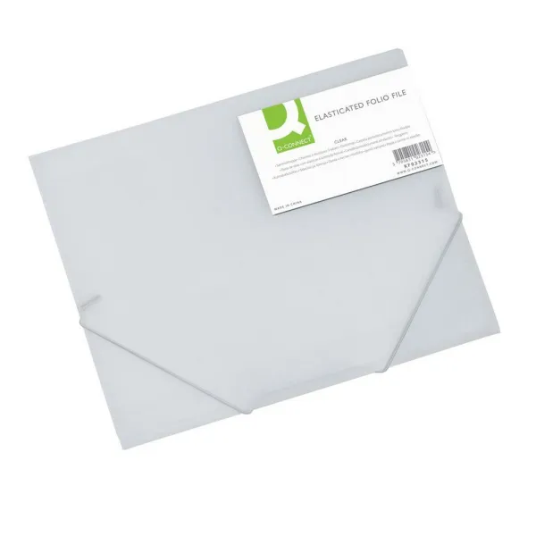 Q-CONNECT Plastový obal s gumičkou Q-Connect mliečny