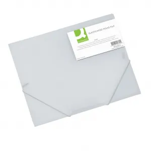Q-CONNECT Plastový obal s gumičkou Q-Connect mliečny