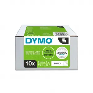 Samolepiaca páska Dymo D1 9 mm čierna/biela, 10ks