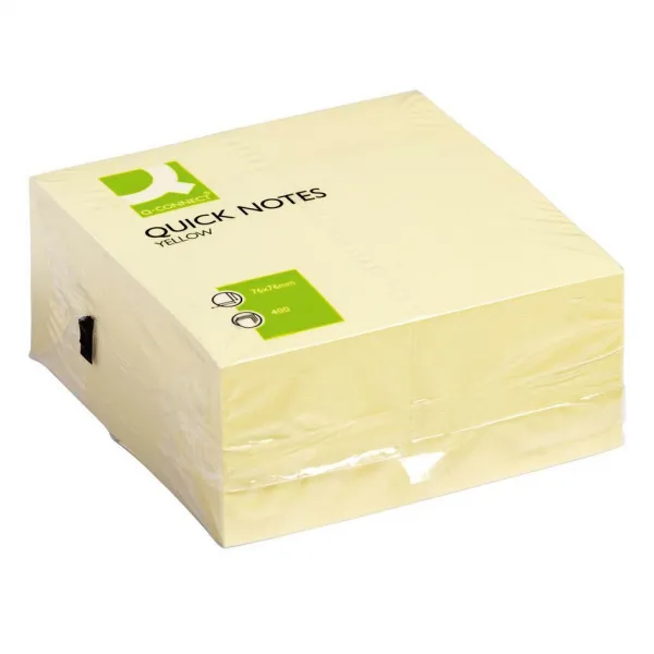 Q-CONNECT Bloček kocka Q-CONNECT 76x76mm 400l žltá (QC001346)
