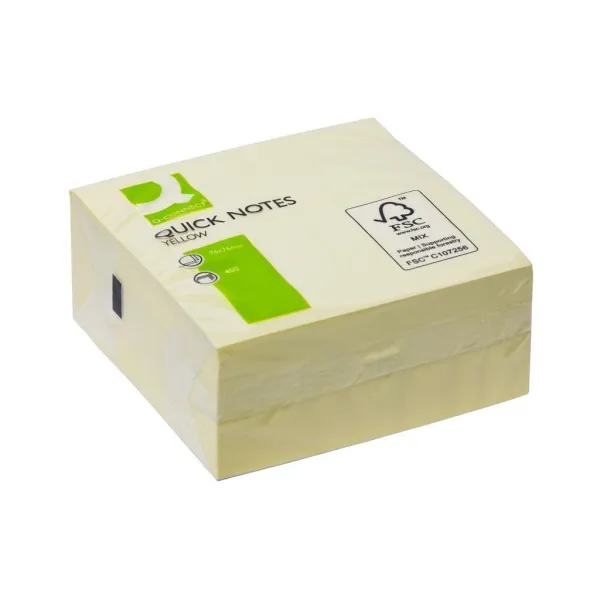 Q-CONNECT Bloček kocka Q-CONNECT 76x76mm 400l žltá (QC001346)