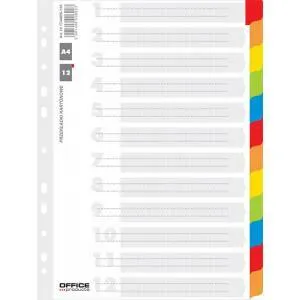 Kartónový rozraďovač Office Products 12-dielny biely