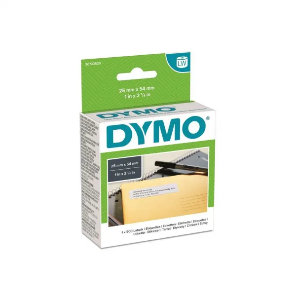 Dymo papierové štítky 54mm x 25mm, biele, pre spiatočnú adresu, 500 ks, 11352, S0722520 11352