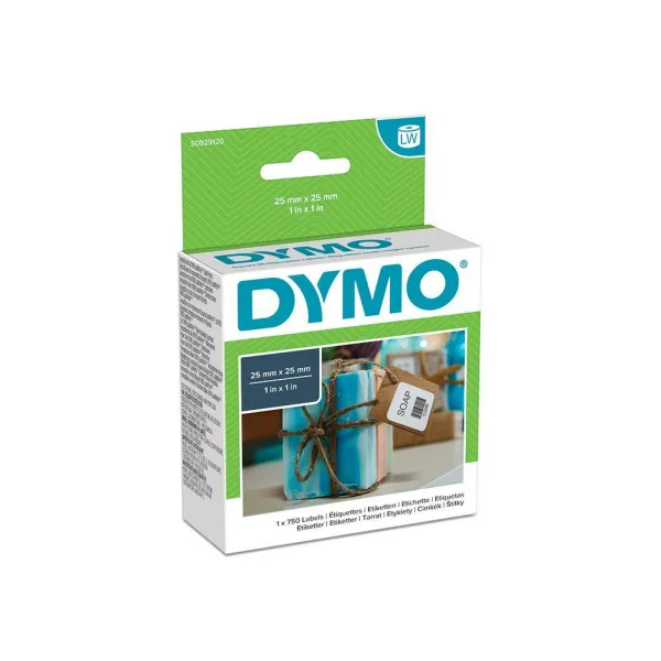 Dymo papierové štítky 25mm x 25mm, biele, multifunkčné, snímateľné, 750 ks, S0929120 S0929120