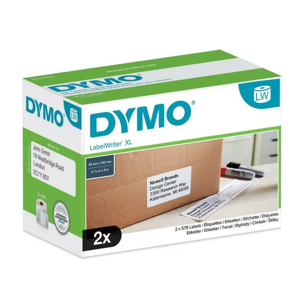 Dymo S0947420, 102mm x 59mm, 2x575 ks, biele, veľké vysokokapacitné, prepravné papierové etikety