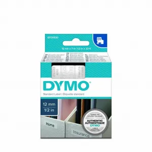 Dymo originál páska do tlačiarne štítkov, Dymo, 45013, S0720530, čierny tlač/biely podklad, 7m, 12mm, D1 45013