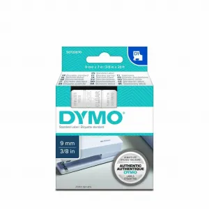 Dymo originál páska do tlačiarne štítkov, Dymo, 40910, S0720670, čierny tlač/transparentná podklad, 7m, 9mm, D1 40910