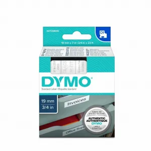 Dymo originál páska do tlačiarne štítkov, Dymo, 45803, S0720830, čierny tlač/biely podklad, 7m, 19mm, D1 45803