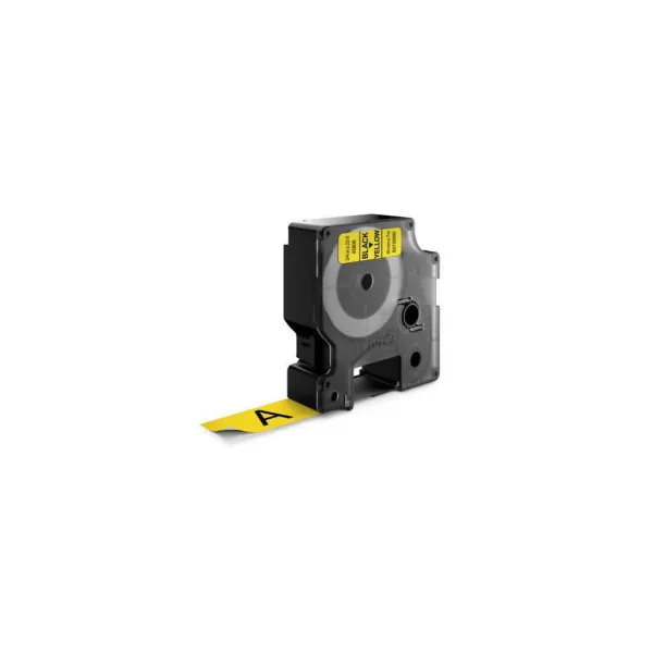 Dymo originál páska do tlačiarne štítkov, Dymo, 45808, S0720880, čierny tlač/žltý podklad, 7m, 19mm, D1 45808