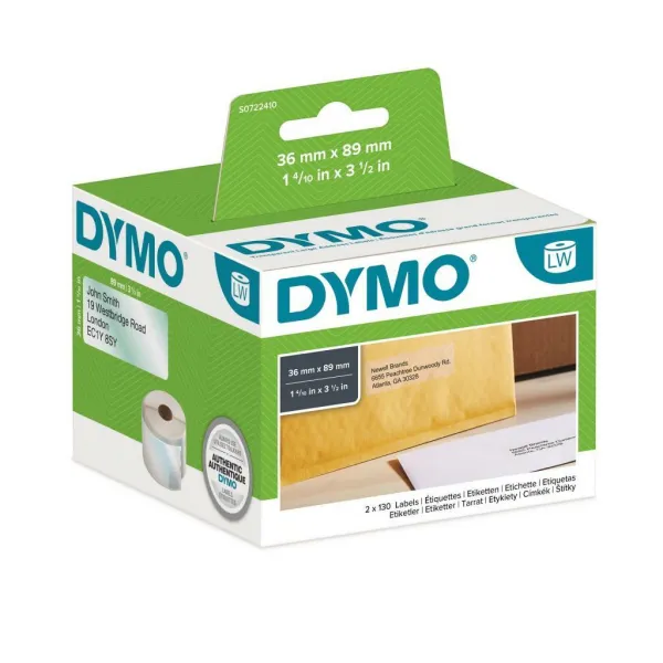 Dymo papierové štítky 89mm x 36mm, priehľadné, veľké, 260 ks, 99013, S0722410 99013