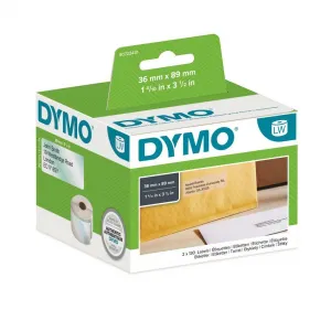 Dymo papierové štítky 89mm x 36mm, priehľadné, veľké, 260 ks, 99013, S0722410 99013