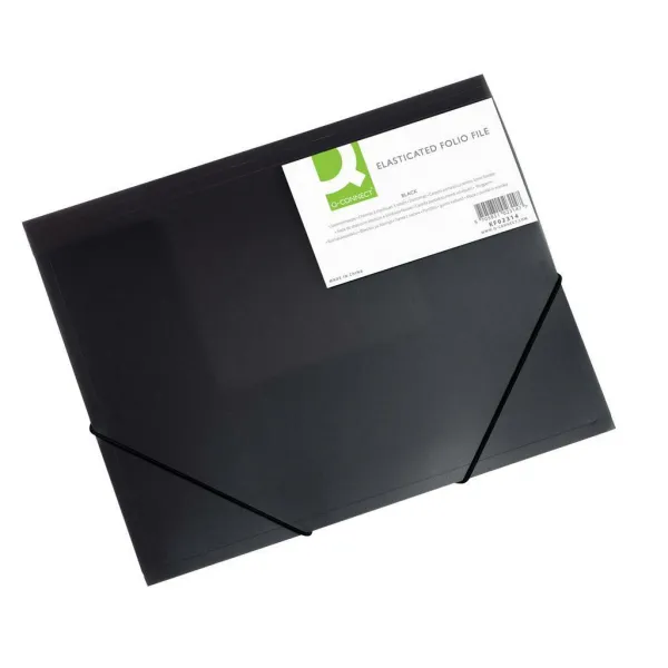 Q-CONNECT Plastový obal s gumičkou Q-Connect čierny