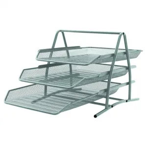 Q-CONNECT Drôtený stojan s 3 odkladačmi 350x275x278mm strieborný