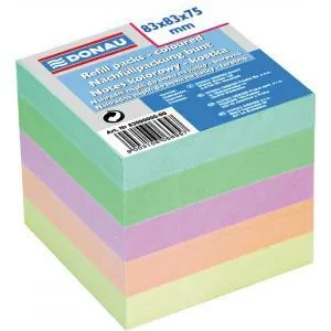 Donau Poznámkový papír náhradní, nelepený, mix barev 83 x 83 mm