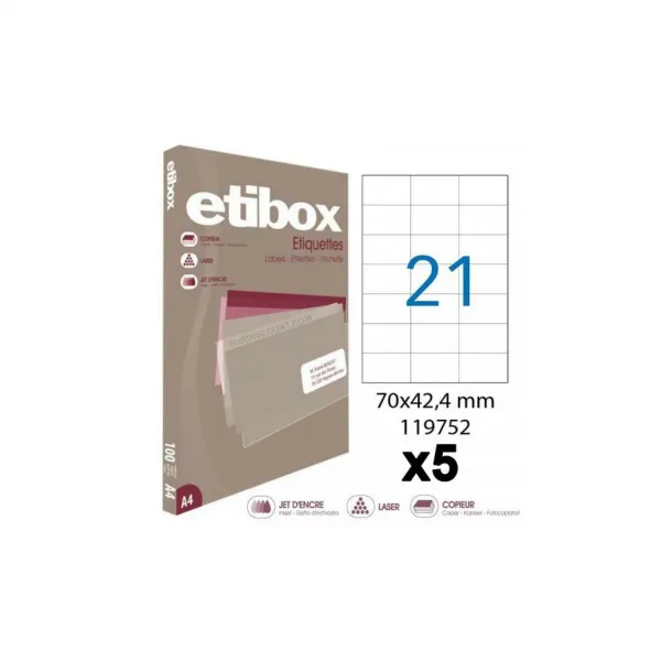 Etikety univerzálne 70x42,4mm Etibox A4 100 hárkov AG119752