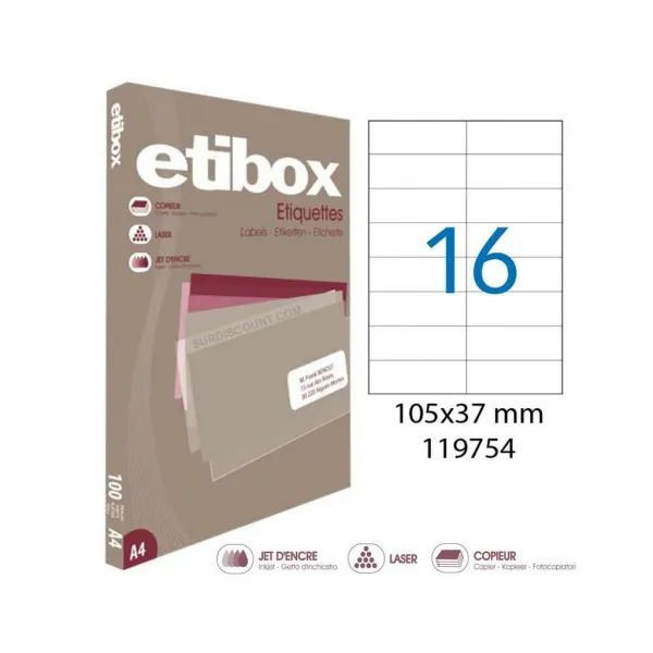 Agipa Etikety univerzálne 105x37mm Etibox A4 100 hárkov