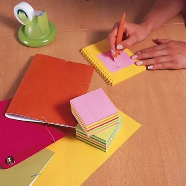 POST-IT Bloček kocka Post-it 76x76 neónová ružová mix (MM202810)