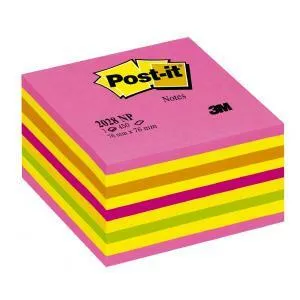 POST-IT Bloček kocka Post-it 76x76 neónová ružová mix (MM202810)