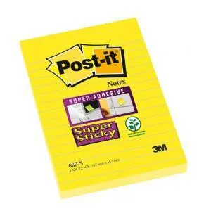 POST-IT Bloček Post-it Super Sticky 102x152 žltý linajky (MM066010)