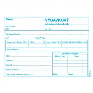 Igaz 52 Výdavkový pokladničný doklad A6 samoprep.