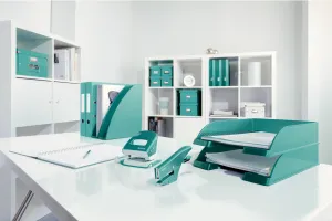 LEITZ Zakladač, plastový, 60 mm, "Wow", kovovo ľadovo modrý