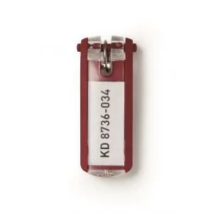Prívesok na kľúče Menovky DURABLE key CLIP červené 6ks DU195703