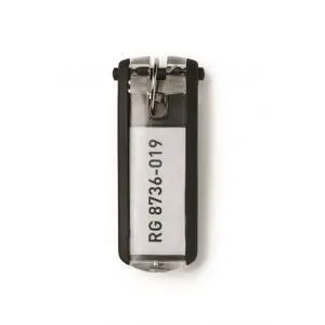 Prívesok na kľúče Menovky DURABLE key CLIP čierne 6ks DU195701