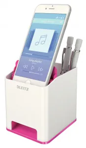Hudobný stojan na perá Leitz WOW metalická ružová