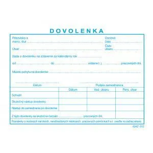 Igaz 012 Dovolenka BLOK A6 /100 list.